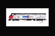 Amtrak P42DC 50th Anniversay Phase I 11"x17" Matted Print Andy Fletcher signed