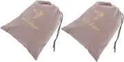 [CALLARON] 2pcs Hair Dryer Storage Bag Portable Drawstring Pouch for Travel Home Organization Soft Hair Dryer Drawstring Bags for Accessories Grey