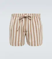 [Commas] Commas Mocha-stripe cotton-blend shorts UK 38 multicoloured