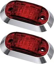 Dream Lighting 12V DC LED Oblong Side Marker Clearance Lights Waterproof Red Color RV Camper Trailer Marine Motorcycle Indicators Lamp Surface Mount 2 PCS Pack
