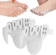 Toe Separators For Overlapping Toes - Five-Hole Foot Separators | Thicken Foot Center Shock Absorption Pad