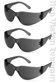 3 Pack/Pair Gateway Starlite Small Smoke Safety Glasses Sun Z87+