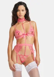 Blush Frisky Freak Lace Teddy Set