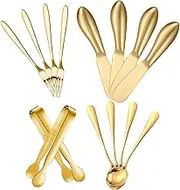 OKUMEYR Butter Knife Set Cheese Fork Spoon Dessert Fork Tong Compact Stainless Steel Set Kitchen Baking Tool