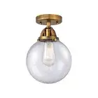 Innovations Beacon 1 Light 8" Semi-Flush, BB/Seeded - 288-1C-BB-G204-8