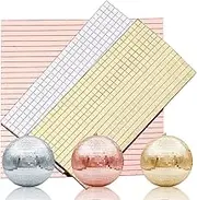 2700Pcs Mirrors Mosaic Tiles, 10 x 10MM Disco Tiles, Mini Square Self Adhesive Mosaic Tiles, Glass Mosaic Stickers Disco Ball Mirror Tiles for DIY Craft Decoration(Silver/Gold/Rose Gold)