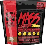 Mutant Mass Extreme Gainer – Whey Protein Powder – Build Muscle Size and Strength – High Density Clean Calories (Triple Chocolate, 6 lb)