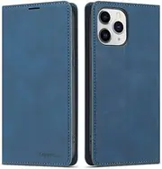 Generic for iPhone 15 (Color: Blue) High-End Leather Wallet with Magnetic Flip for Phone Safety