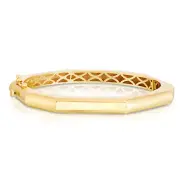 6mm Shiny Octagon Edge Bangle Real 14K Yellow Gold 7"