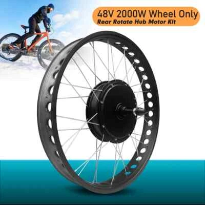 20 24 26inch 4.0Tyre 2000W E-Bike Fat Kit Snow Wheel Rear Rotate Hub Motor 190mm
