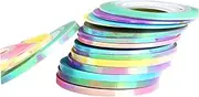 Ipetboom Diy Nail Sticker Tape 18 Pieces Shining Nail Art Line for Women and Silver Thread