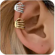 [LAKIYOYO] Skeleton Hand Ear Cuffs Halloween Skull Finger Ear Cuffs Clip Earring for Women Halloween Clip on Earrings Halloween Party Jewelry
