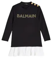 [Balmain Kids] Balmain Kids Logo cotton jersey dress Y 14 black