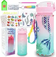 Gifts for Girls 4-12, Decorate Your Own Water Bottle Kits for Girls, Unicorn Diamond Crafts Painting Toys, Kids Water Bottle for School, Christmas and Birthday Gifts Toys for Girls