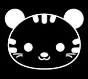Cute Tiger Face Vinyl Decal | White | Made in USA by Foxtail Decals | for Car Windows, Tablets, Laptops, Water Bottles, etc. | 4.5 x 3.5 inch