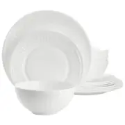 Ultra By Gibson Swanton Arch 12 Piece Break-Resistant Opal Glass Dinnerware Set