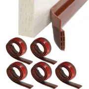 5 Pcs Silicone Door Draft Stopper Door Weather Stripping Door Sweep, Brown