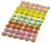 60 Pcs DIY Miniature Colorful Flower Cluster Self Adhesive Flower Vegetation Groups Static Grass Tufts for Train Landscape Railroad Scenery Sand Military Layout Model Miniature Bases and Dioramas