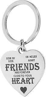 [FOMIYES] Stainless Steel Heart Keychain Friendship Bag Pendant Cute and Stylish Key Ring Decoration for Purse Present for Friends and Colleagues