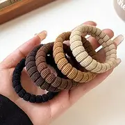5Pcs Hair Ties, Elastic Hair Bands No Tug Scrunchies Hair Bands with Strong for Women/Girls/Thick Hair