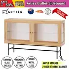Artiss Buffet Sideboard Cupboard Cabinet Magnetic Doors Pantry Storage Oak