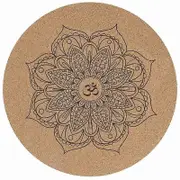 Yoga meditation mat small round mandala cork mat non-slip natural rubber mat fitness equipment