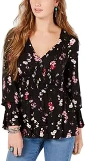 [American Rag] Juniors' Floral-Print Bell-Sleeve Top
