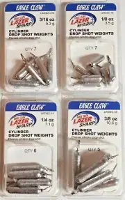 Eagle Claw Lazer Sharp LWDSC Cylinder Drop Shot Weight 3/8 - 3/16 Choose