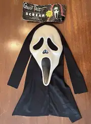 VTG 1997 GHOST FACE SCREAM MASK FUN WORLD 9206 ON CARD Deadstock glow in dark
