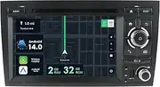 MISONDA Dual DIN Car Stereo with Bluetooth Carplay Android Auto DVD Player for Audi A4 B6 B7 S4 RS4 SEAT 2003-2011 IPS 7inch Touchscreen Android 14 RDS FM WiFi SWC Mirror Link GPS Navi Camera+Mic