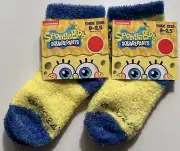 SpongeBob Children’s Soft Socks Size 9-2.5!Fast Two (2) Sets Of Pairs New W/Tags