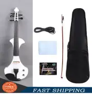 White 5 String Electric Violin Ebony fittings Solid wood Violin Passive pickup