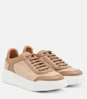 [Max Mara] Max Mara Maxisuede leather-trimmed sneakers AU 5.5 beige