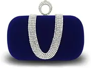 [CORIOS] Women Velvet Evening Bag Sparkly Rhinestone Clutch Bag Bridal Wedding Purse Charming Glittering Handbag