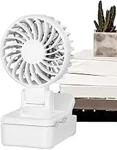 Portable Handheld Fan, USB Rechargeable, Travel Fan Clip, Strong Cooling Wind, Powerful Airflow Machine 2.36x2.83x4.17 inches for Workplace, Home, Beach, Compact and Convenient