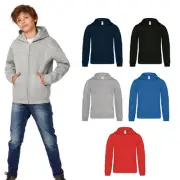 B&C Collection Kid's Hooded Full Zip Sweatshirt WK682 - Boys Girls Plain Hoodie