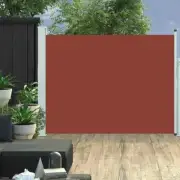 Retractable Patio Side Awning 140x500 cm Outdoor Shade Brown Privacy Screen