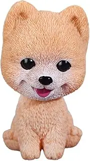 Dashboard Shaking Dog Adornment - Car Bobblehead Shake Head Toy, Resin Simulation for Vehicle Decoration Home (Pomeranian)