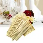 100Pcs 3mmx25cm Disposable Bamboo Paddle Pick Skewers Roasting Sticks Food