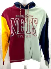 NEW Brooklyn Nets New Era Long Sleeve Cropped Hoodie Pullover Sweatshirt Women S