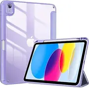 ProCase for iPad (A16) 11th Generation 11 Inch 2025/10th Generation 10.9 Inch 2022 Case with Pencil Holder, Hybrid iPad 11 10 Case with Clear Back, Supports Auto Wake/Sleep -Lightpurple