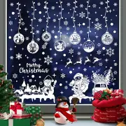 Christmas Window White Stickers, 9 Sheet 240Pcs Xmas Window Clings Decals Reusab