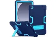For Samsung Galaxy Tab A9+ Plus 11 inch SM-X210/X215 Hybrid Fancy Shockproof Heavy Duty Kickstand Case Cover (Navy Blue)