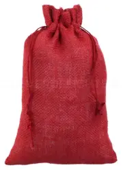 8" x 12" Red Burlap Bags + Natural Jute Drawstring - Pouch Sack Bag 8x12 Inch