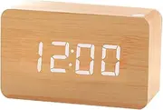 Wooden Desk Clock, Desk Clock, Digital Clock Large Display, 3 Alarm Settings, Weekday/Weekend Mode, Wood Made Electric Clocks for Bedside Jmedic