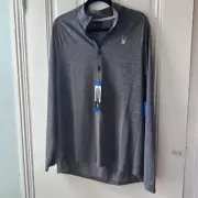 Spyder Active Quarter Zip Mens Activewear Pullover Grey Long Sleeve NWT