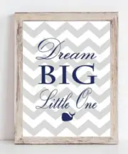 Navy and Gray Boy Nautical Nursery Print, Baby Boy Whale Nursery Decor 8x10