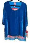 JWLA Johnny Was Lucia 3/4 Sleeve Velvet Scarf Back Top Teal Women’s Size Small