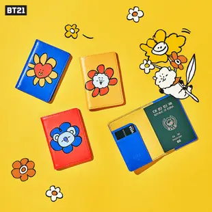 BT21 FLOWER系列 護照夾 動漫周邊旅行多功能證件包 LINE FRIENDS