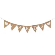 8.2Ft Cotton and Linen Bunting Banners Triangle Heart Flag , Cream